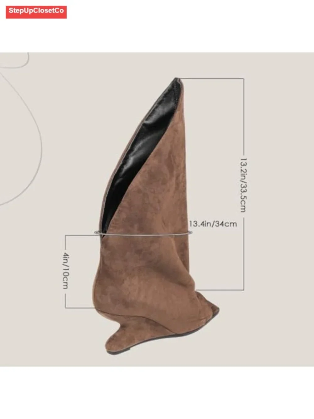 Slouchy Knee-High Peep-Toe Wedge Boots Faux Suede Pull-On